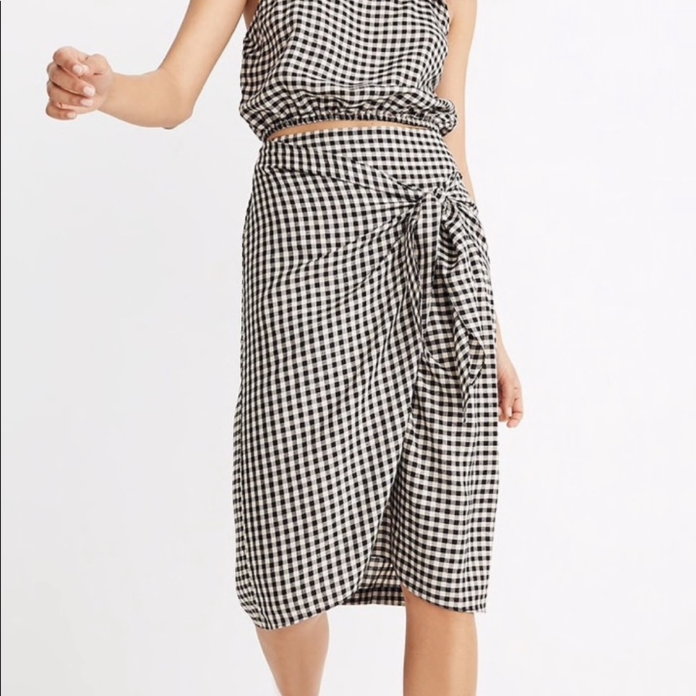 Madewell x Tavik Gingham Penny Wrap Skirt
